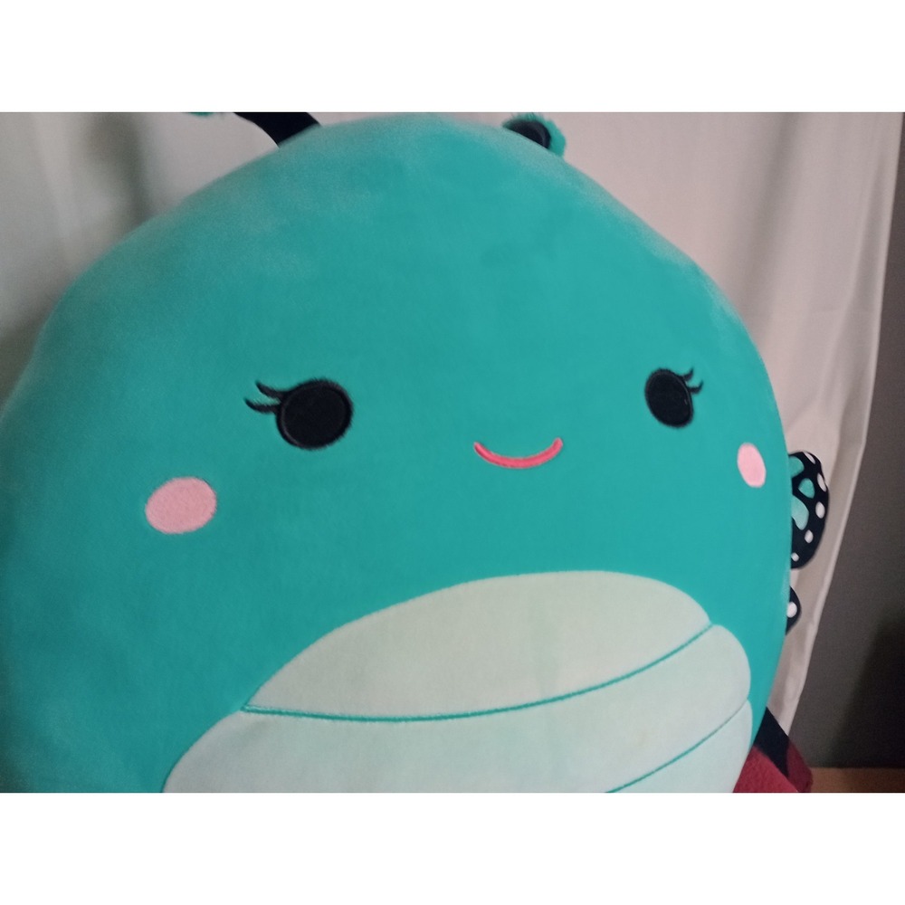 Squishmallows Jumbo Hydrangea the Teal Monarch Butterfly - Picture 2 of 3